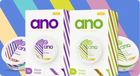 Ano pouch cans and retail cartons in colourful packaging